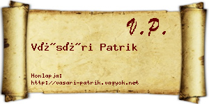 Vásári Patrik névjegykártya